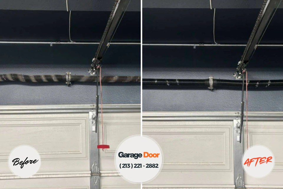 Before and after: garage door repair Lemmon Valley, NV